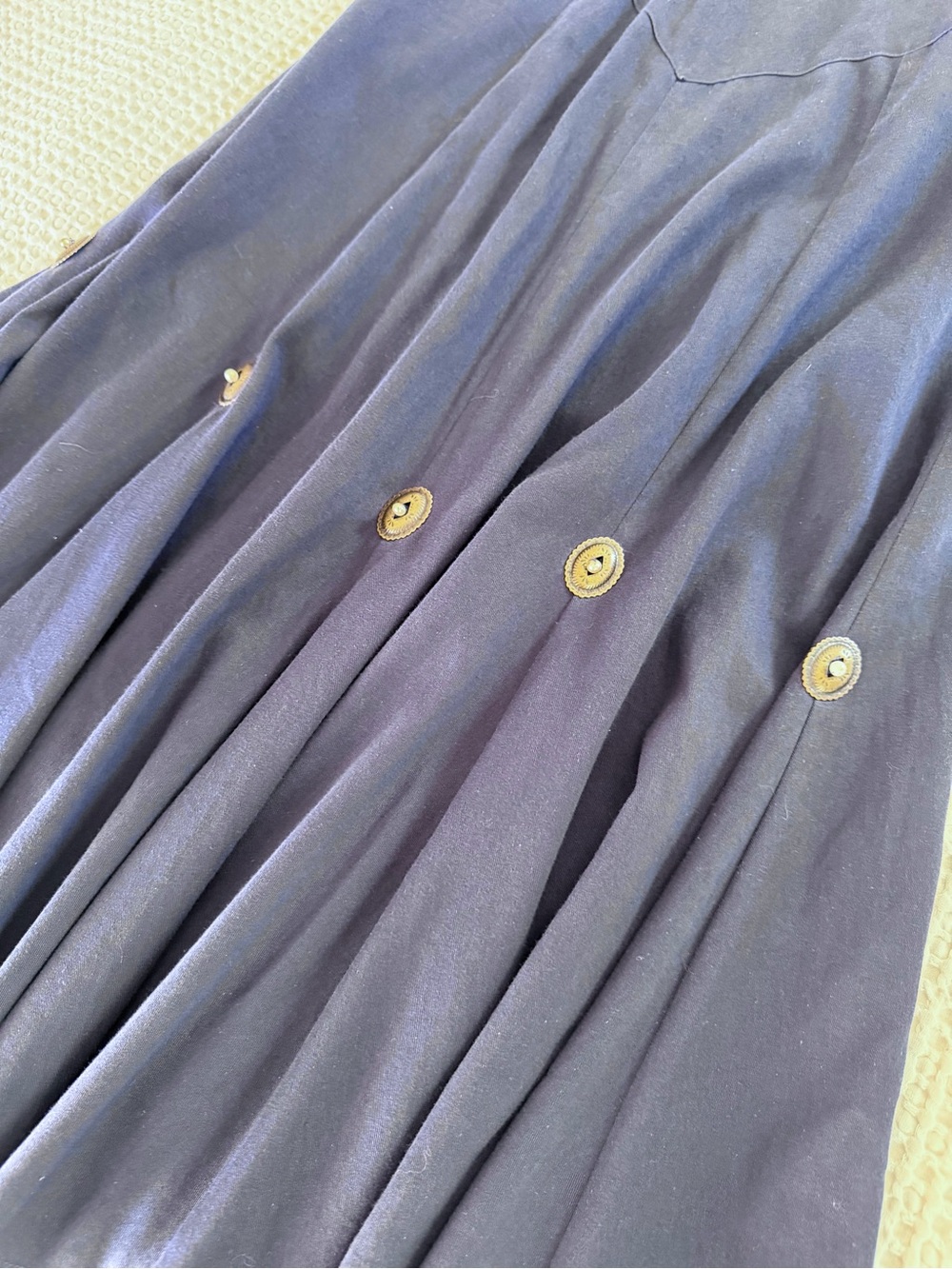 Vintage Circle T Western Concho Full Maxi Skirt Navy USA 7/8 - Picture 6 of 15